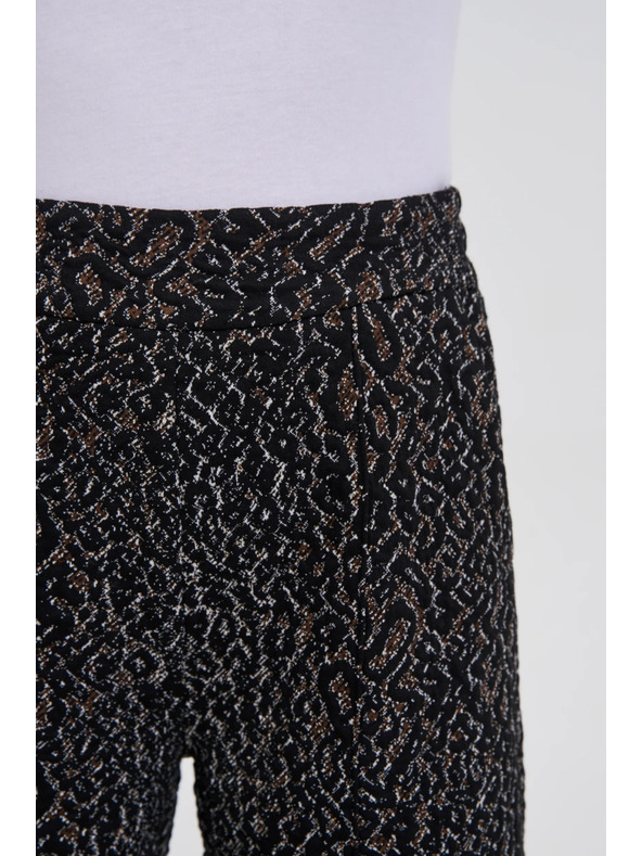 Moodo Fekete leopárd mintás nadrág Moodo