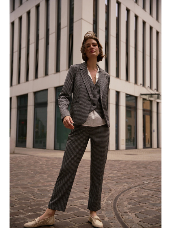 Moodo Szürke pepita mintás nadrág Moodo