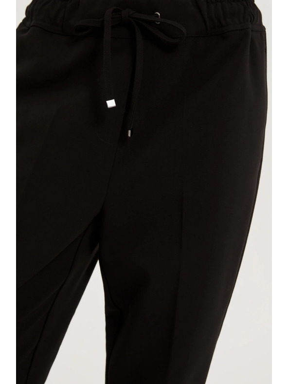 Moodo Fekete strukturált egyenes szárú nadrág Moodo