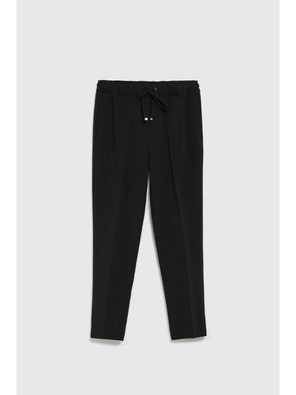 Moodo Fekete strukturált egyenes szárú nadrág Moodo