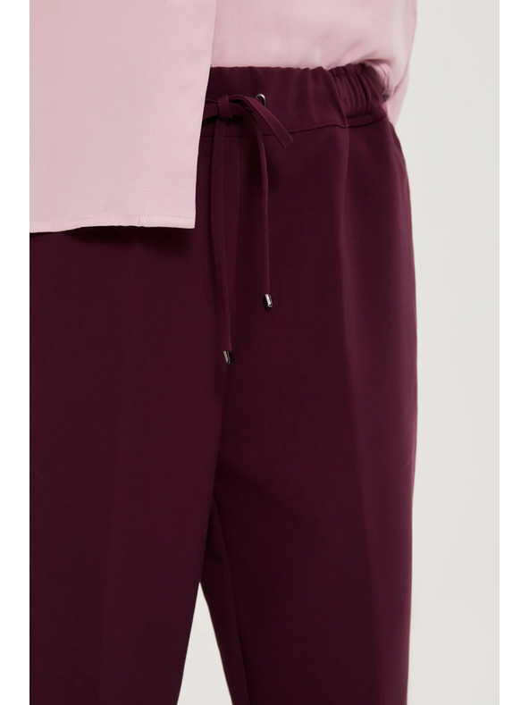 Moodo Bordó strukturált egyenes szárú nadrág Moodo