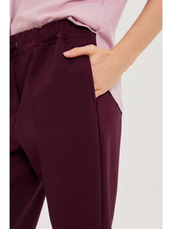 Moodo Bordó strukturált egyenes szárú nadrág Moodo