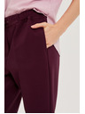 Moodo Bordó strukturált egyenes szárú nadrág Moodo