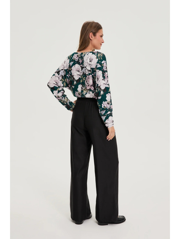 Moodo Moodo fekete bő szárú nadrág