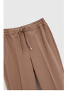Moodo Sötét bézs strukturált egyenes szárú nadrág Moodo