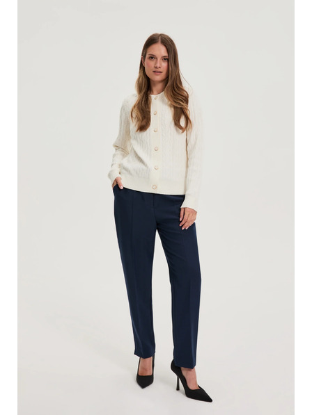 Moodo Sötétkék egyenes szárú pepita nadrág Moodo