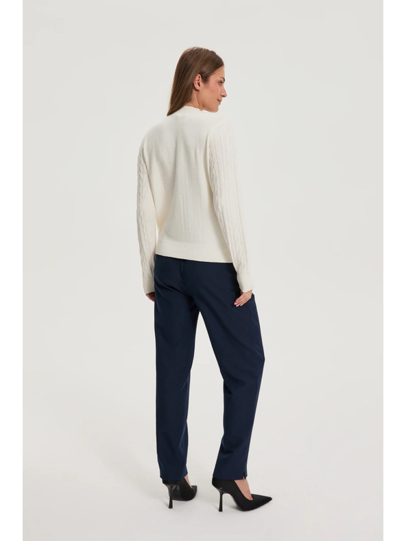 Moodo Sötétkék egyenes szárú pepita nadrág Moodo