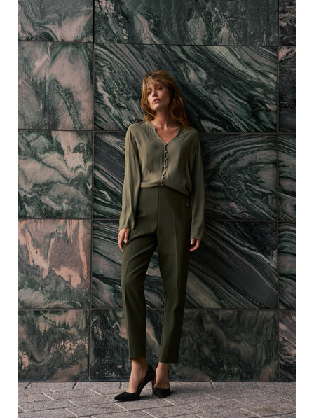 Moodo Sötét olívzöld cigaretta nadrág Moodo