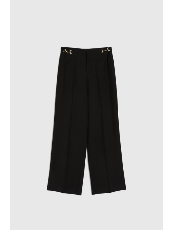 Moodo Moodo fekete bő szárú nadrág