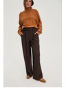 Moodo Barna strukturált nadrág övvel Moodo