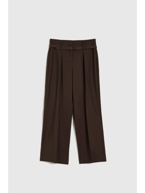 Moodo Barna strukturált nadrág övvel Moodo