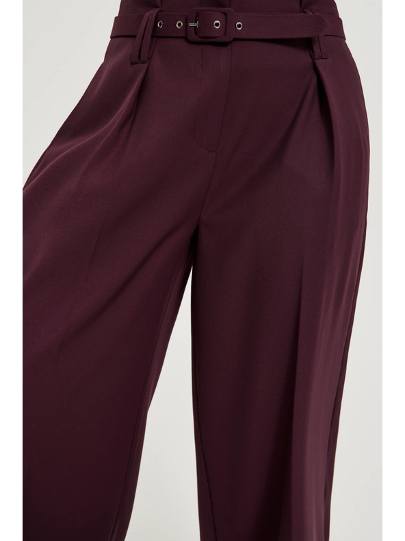 Moodo Bordó strukturált nadrág övvel Moodo