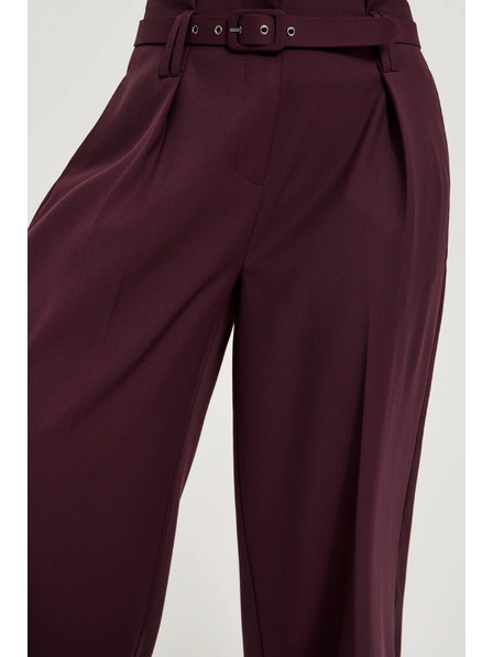 Moodo Bordó strukturált nadrág övvel Moodo