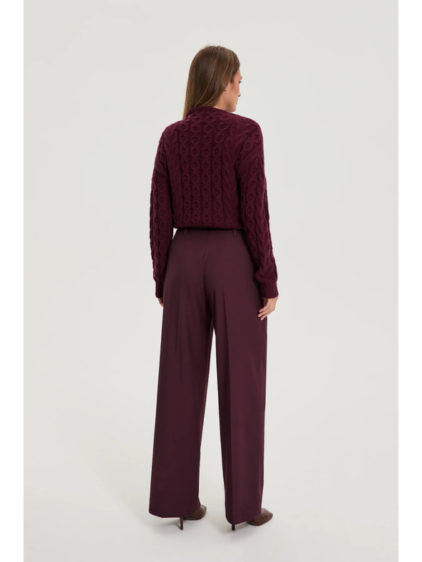 Moodo Bordó strukturált nadrág övvel Moodo