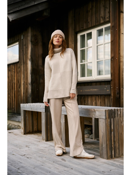 Moodo Bézs széles szárú nadrág Moodo