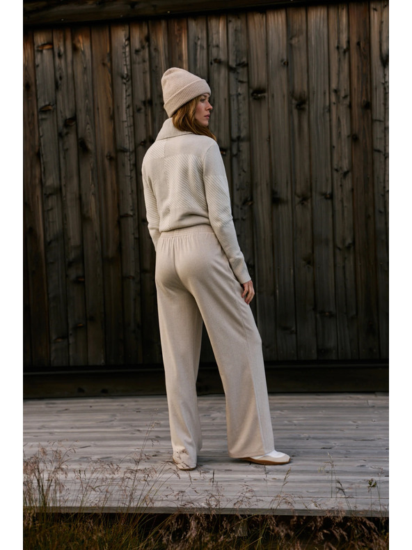 Moodo Bézs széles szárú nadrág Moodo