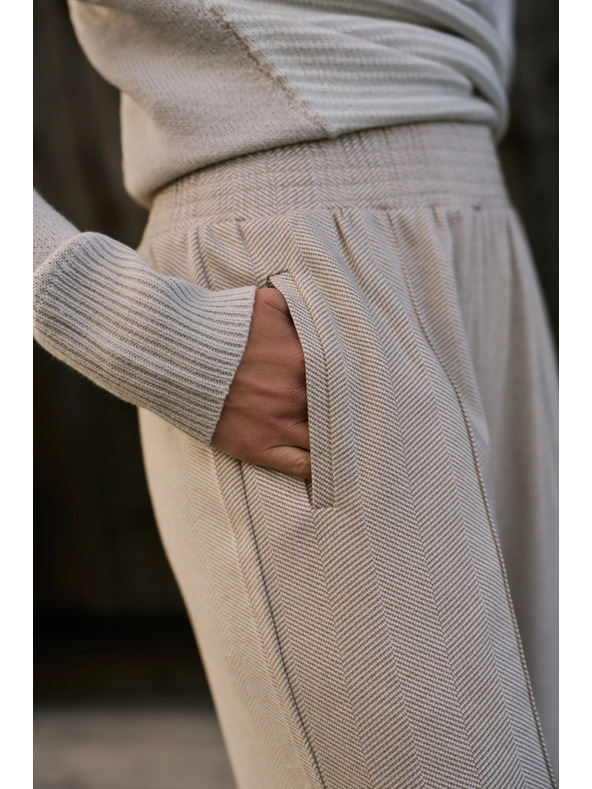 Moodo Bézs széles szárú nadrág Moodo