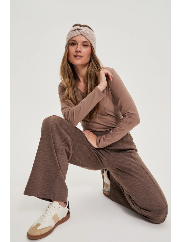 Moodo Barna bő szárú nadrág Moodo