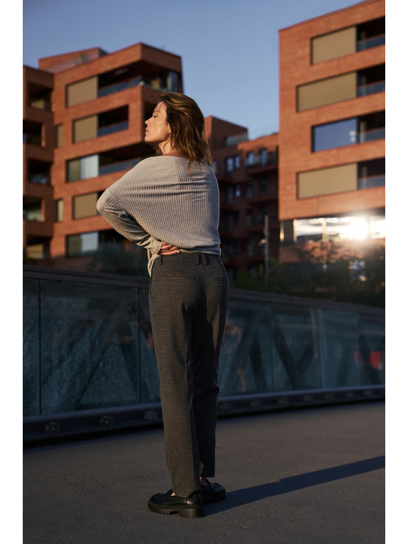 Moodo Grafitszürke halszálka mintás nadrág Moodo