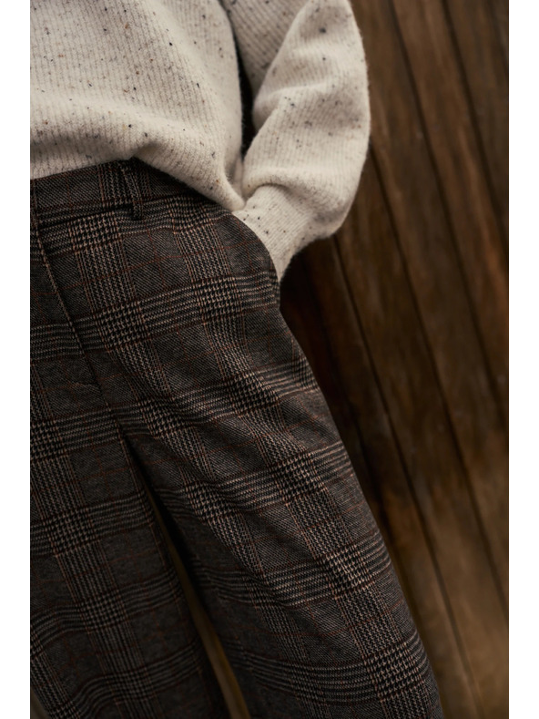 Moodo Barna kockás nadrág Moodo