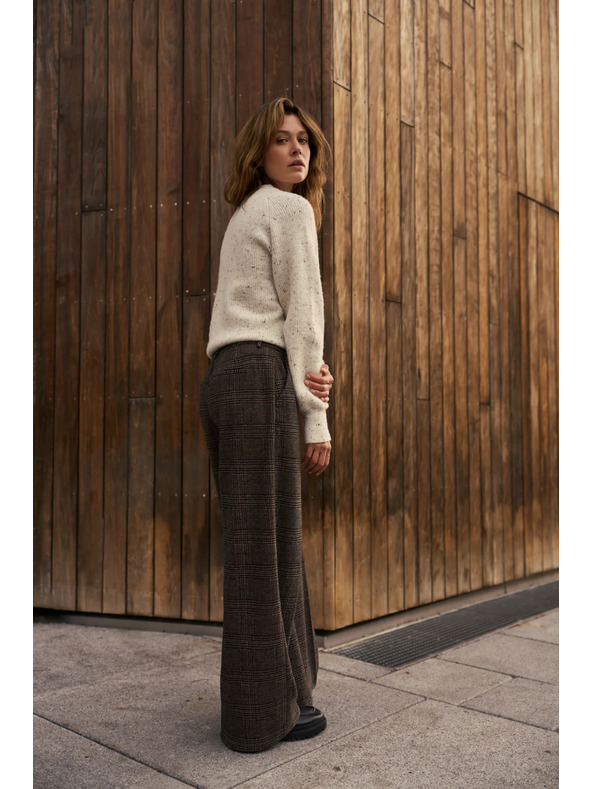 Moodo Barna kockás nadrág Moodo