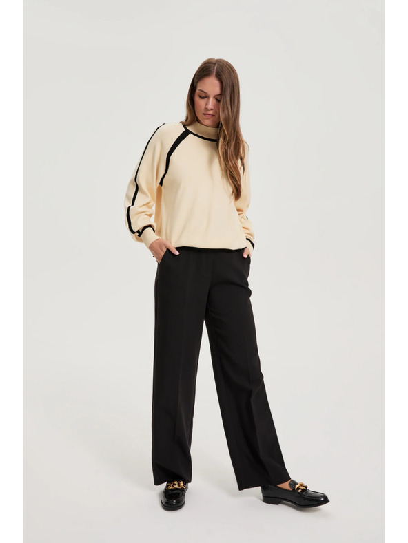 Moodo Fekete nadrág övvel Moodo