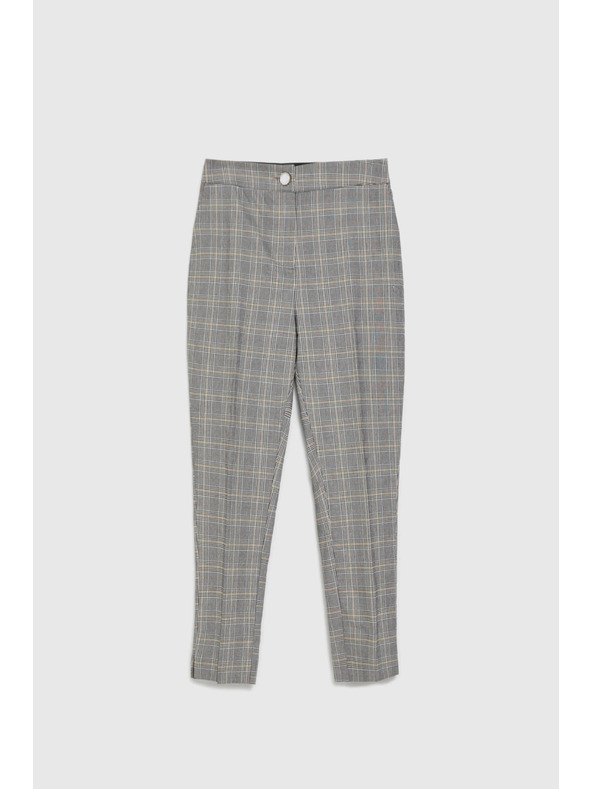 Moodo Moodo szürke kockás nadrág