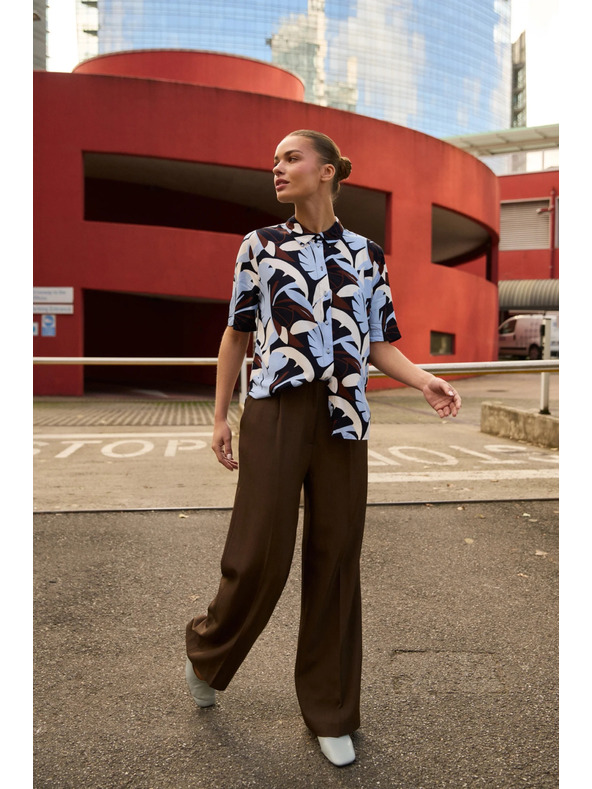 Moodo Barna bő szárú nadrág Moodo