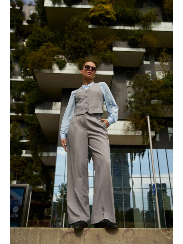 Moodo Szürke strukturált nadrág Moodo