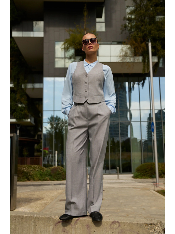 Moodo Szürke strukturált nadrág Moodo