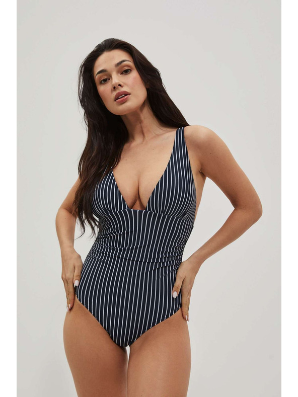 Moodo Csíkos sötétkék egyrészes fürdőruha Moodo