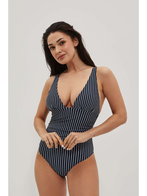 Moodo Csíkos sötétkék egyrészes fürdőruha Moodo