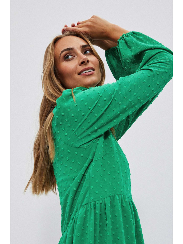 Moodo Zöld ruha felfújt ujjakkal Moodo