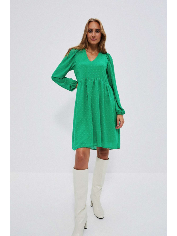 Moodo Zöld ruha felfújt ujjakkal Moodo