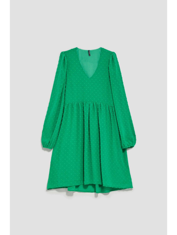 Moodo Zöld ruha felfújt ujjakkal Moodo