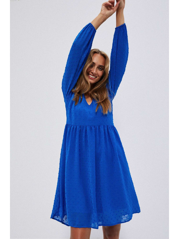 Moodo Kék ruha felfújt ujjakkal Moodo