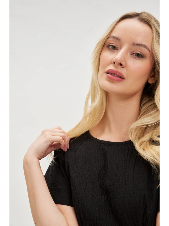 Moodo Fekete pamut ruha nyitott háttal Moodo