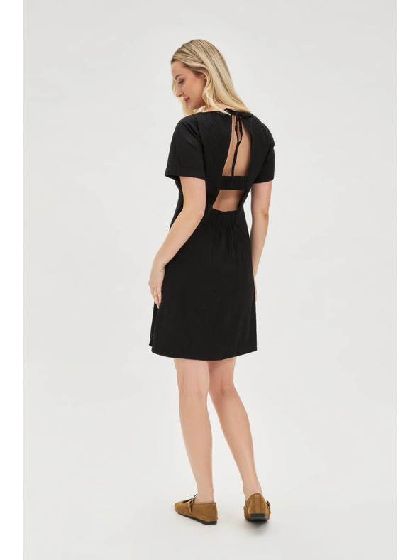 Moodo Fekete pamut ruha nyitott háttal Moodo