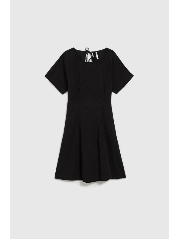 Moodo Fekete pamut ruha nyitott háttal Moodo