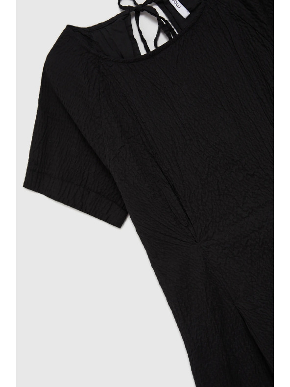 Moodo Fekete pamut ruha nyitott háttal Moodo