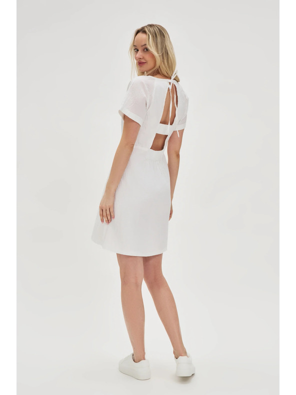 Moodo Fehér pamut ruha nyitott háttal Moodo