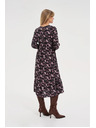Moodo Fekete midi ruha virágmintával Moodo