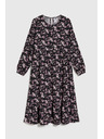Moodo Fekete midi ruha virágmintával Moodo
