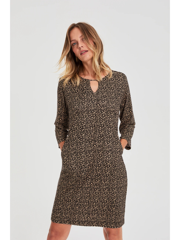 Moodo Fekete ruha finom mintával Moodo