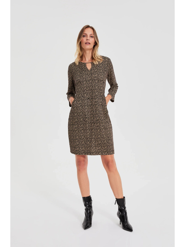 Moodo Fekete ruha finom mintával Moodo