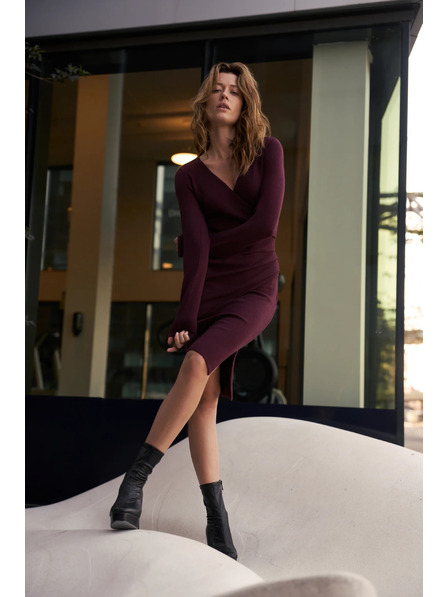 Moodo Kötött burgundi ruha Moodo