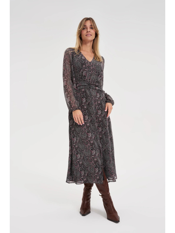 Moodo Mintás fekete ruha Moodo