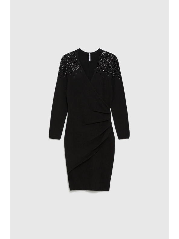 Moodo Testhez álló fekete ruha díszítéssel Moodo