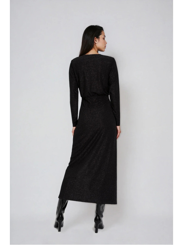 Moodo Fekete maxi ruha oldalsó hasítékkal Moodo