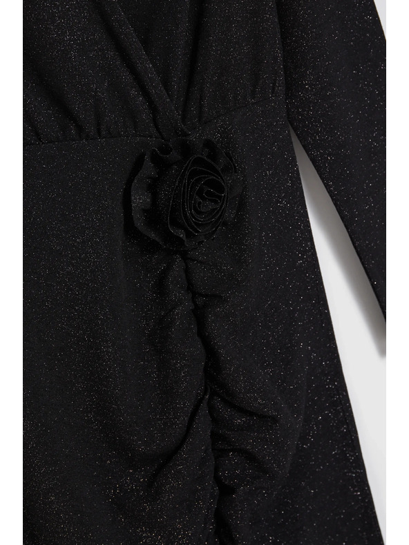 Moodo Fekete maxi ruha oldalsó hasítékkal Moodo